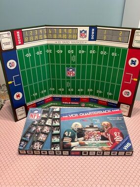 Vintage 1986 THE VCR QUARTERBACK Interactive Board Game VHS NFL Films COMPLETE